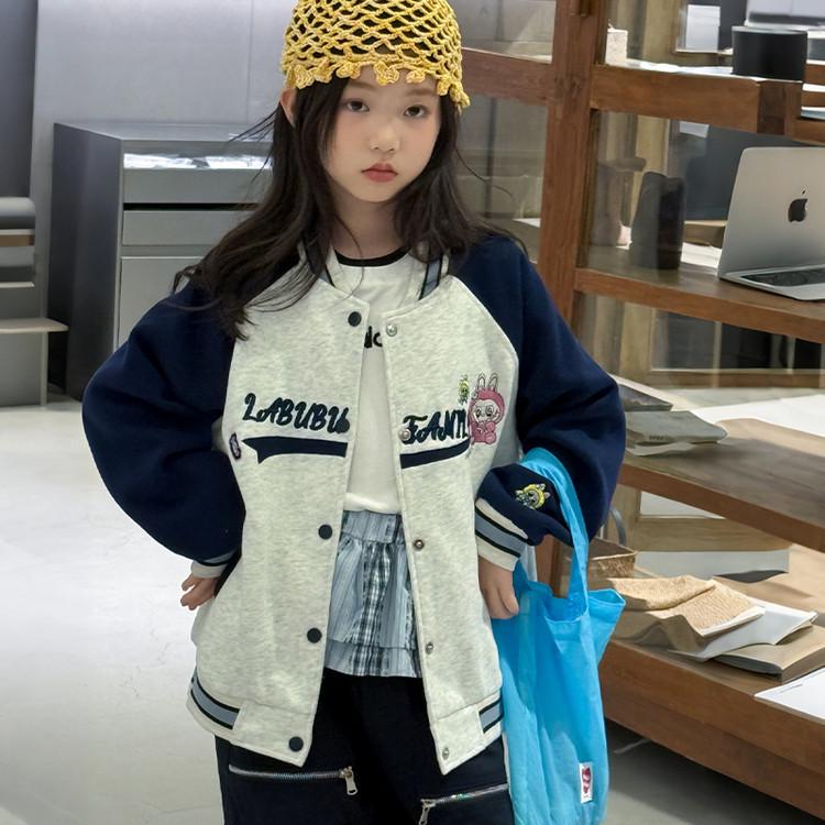 Girls' Stylish Autumn Baseball Jacket 2025 - Trendy Children's Fashion for Fall