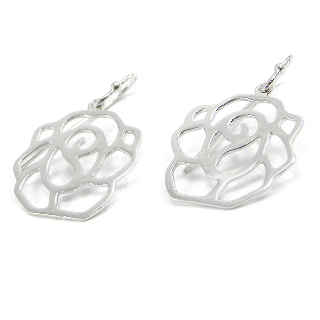 Les Trésors De Lily [I3614] - Silver 'Rosa Romantica' Silver Earrings (rhodium-plated) - 18x17 Mm