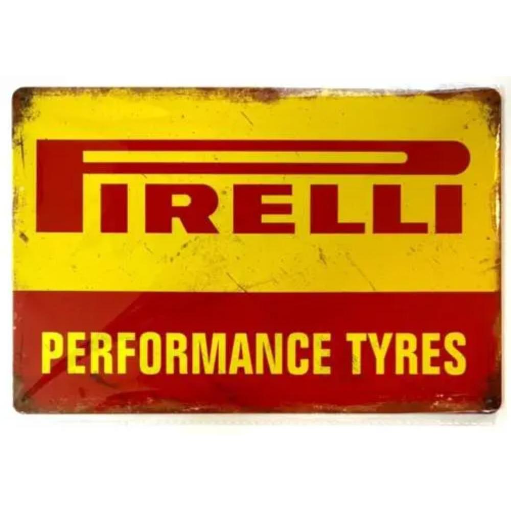 

PirelliVintageTyreSign 1 год Pirelli Performance Tyres Винтажная Новинка Металлическая Вывеска - Ретро Авто Настенное Искусство Декор 20x30cm（7.8x11.8inch）