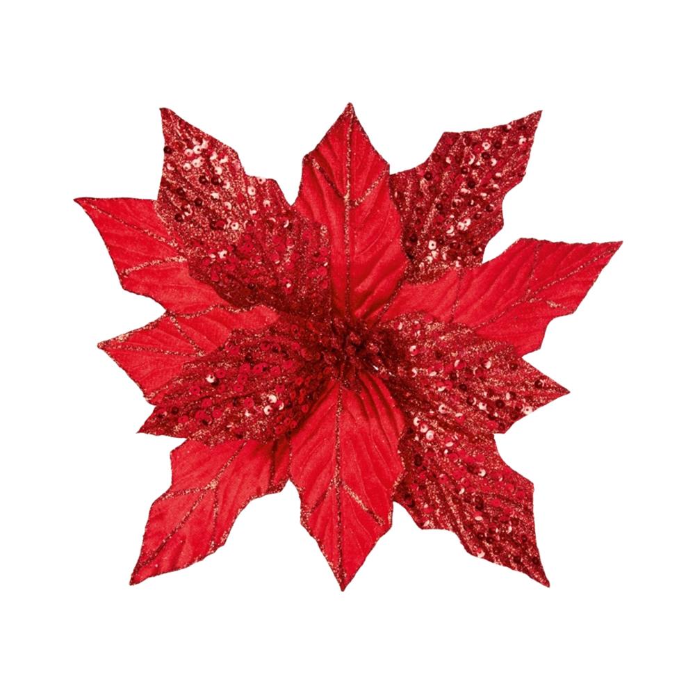 Premier Leather Poinsettia Christmas Decoration