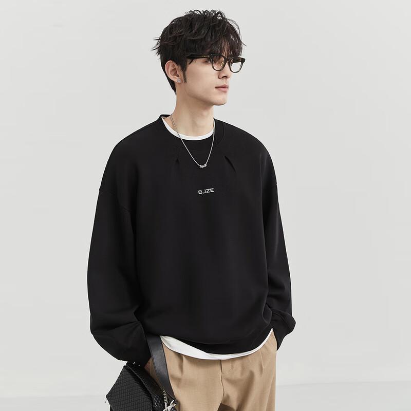 BAIJUEZHUOER Men's Embroidered Crewneck Sweatshirt