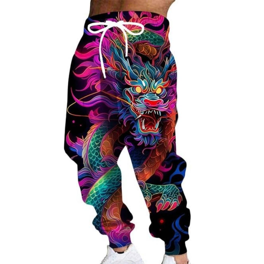2026 Fashion New Limited Edition Five Claw Golden Dragon Texture 3D Printed Loose Outdoor Hip Hop Street Casual Sports Pants
