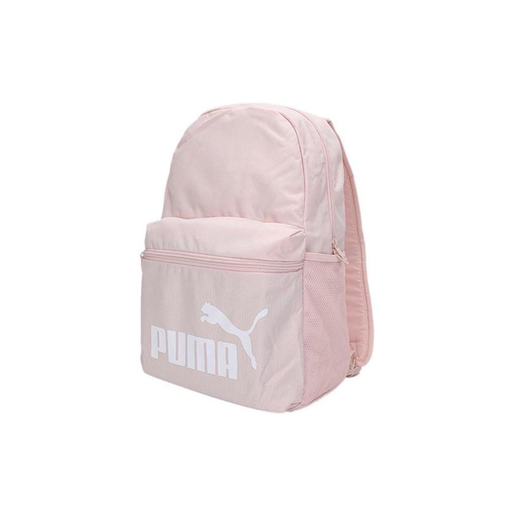 Puma Casual Fashion Sports Large Logo Fabric Backpack Women Backpack Cherry-Blossom-Pink 075487-92