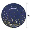 Dark Blue Party Decorations with Gold Dot Pattern Include Scalloped Plate Napkins Cups Banners for Baby Shower Wedding Birthday