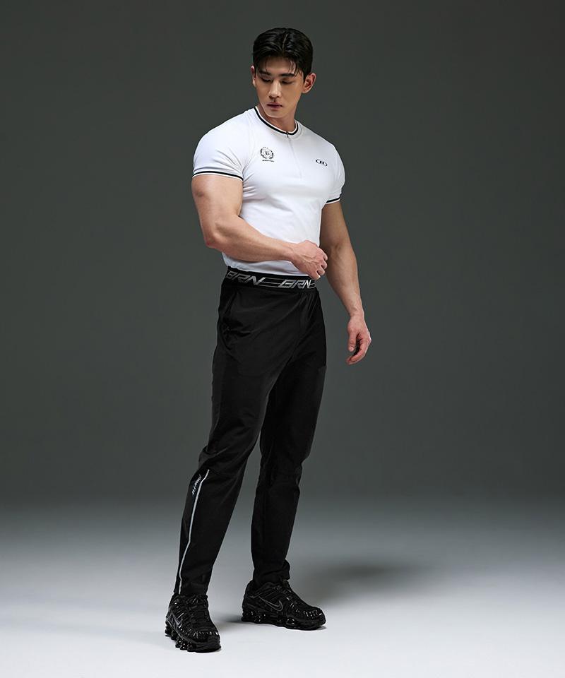 BORN TO WIN Brn Emblem Half Zip-Up Jersey [White]