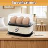 6 Eggs Capacity Electric Steamer Stainless Steel Egg Cooker with Auto Shut Off Feature Multi Functional Eggs Boiler for Kitchen