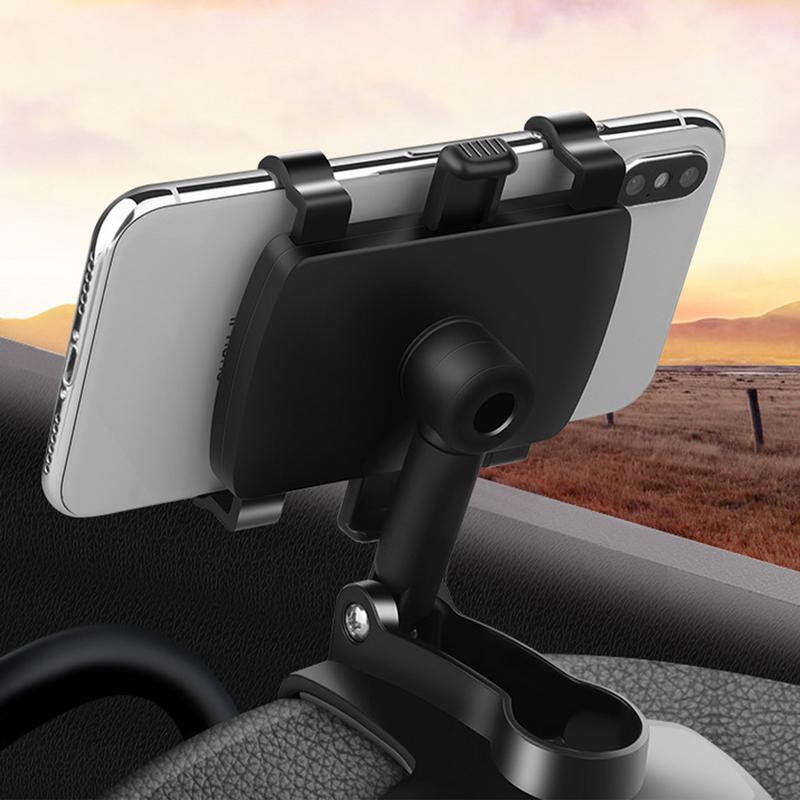 

Car Mobile Phone Stand Auto Mobile Phone Bracket Matte Texture Car Phone Stand For Sun Visor Rearview Mirror Home Dashboard чёрный