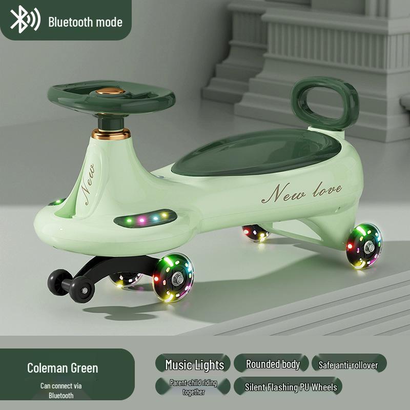 Children's Twist Car with Silent Wheels - Ages 1-8 & Adults, Anti-Rollover and Anti-Fall Scooter Toy