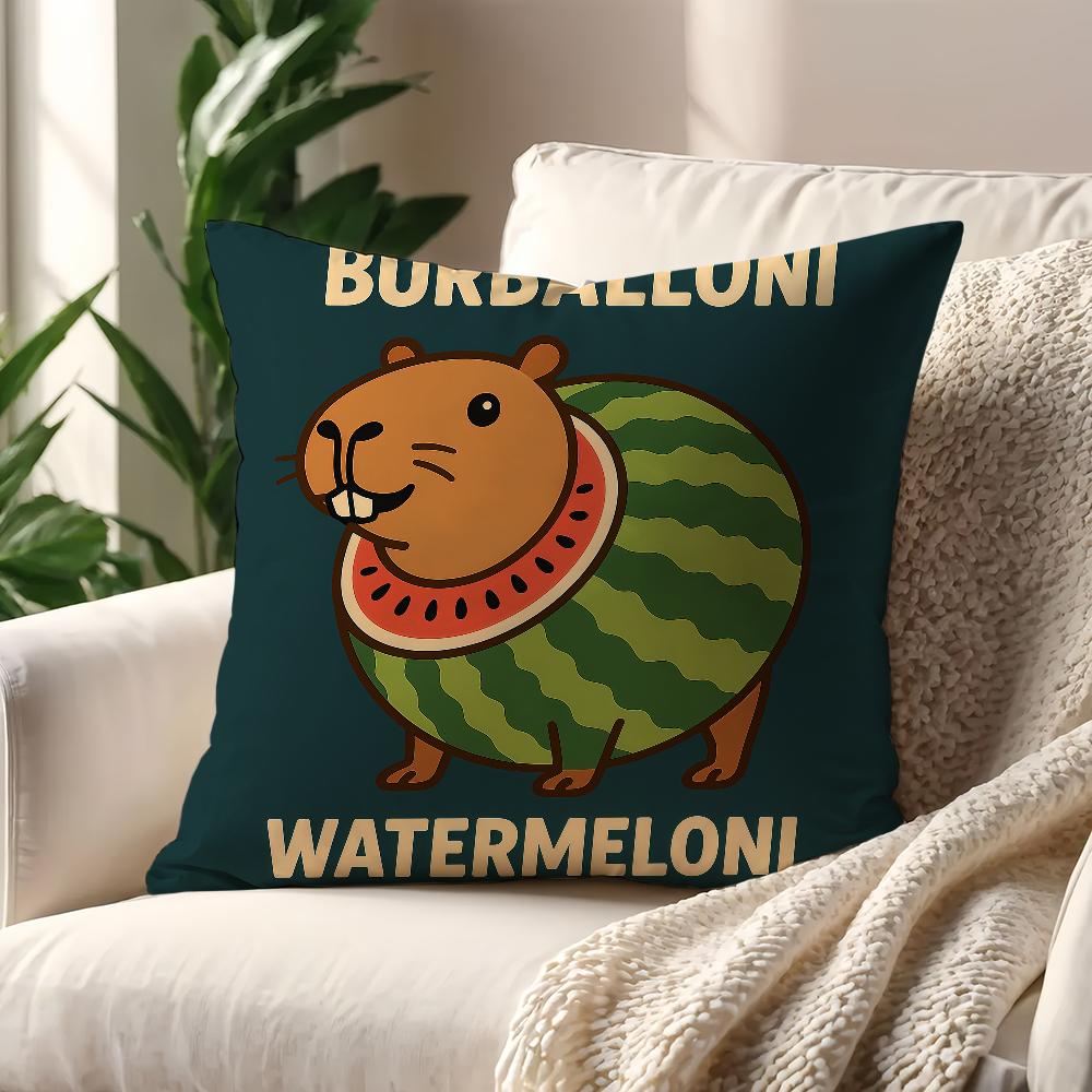 

Cartoon Capybara Cute funny cushion cover Pillow Cover Decoration Room Home Sofa living Office Car Nordic Simplicity 12x12Inch