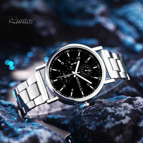 Sophisticated Men Timepiece Quart Watch Round Dial Adjustable Strap No Delay Timeless Accessory Time-checking High Accuracy Exquisite Business Formal