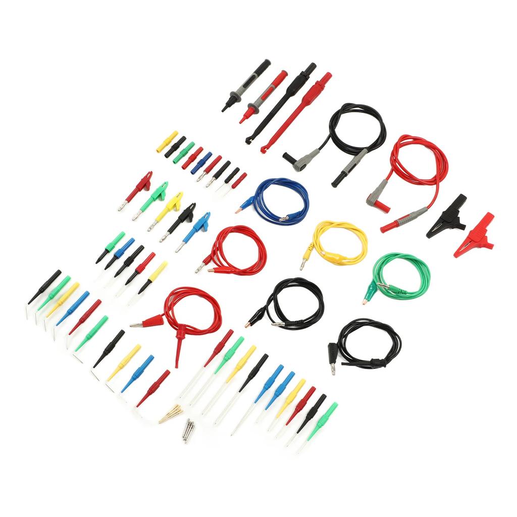 62Pcs Multimeter Test Cable Banana Plug Crocodile Clip Needle Probe Connecting Cable Test Hook 1000V
