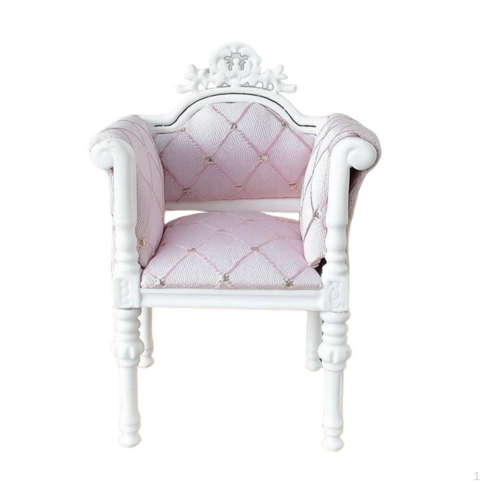 1:12 Scale Dollhouse Living Room Chair Handmade Miniature Historical couch Carved Details European