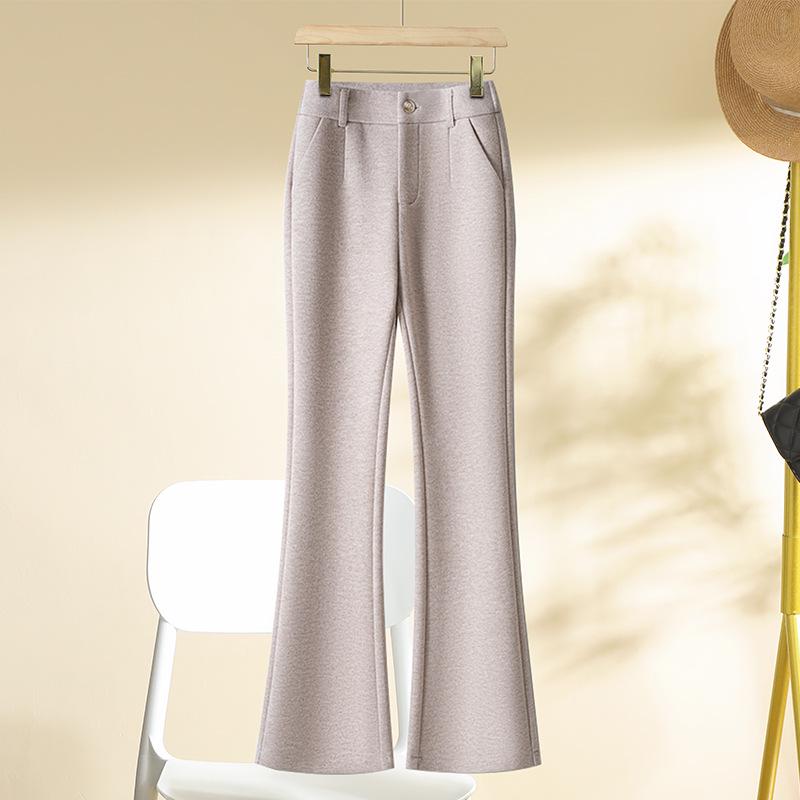 

Женские брюки клеш «рыбий хвост» из смесовой шерсти с высокой посадкой, облегающего кроя, осень/зима 2024 31 (135-145 jin) абрикосовый