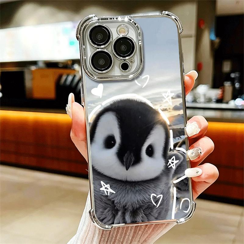 Penguins Love At The North Pole Soft Phone Case For iPhone 15 16 17 Air 14 Pro Max 16E Plus 13 12 Mini Plating Anti-Fall Fundas