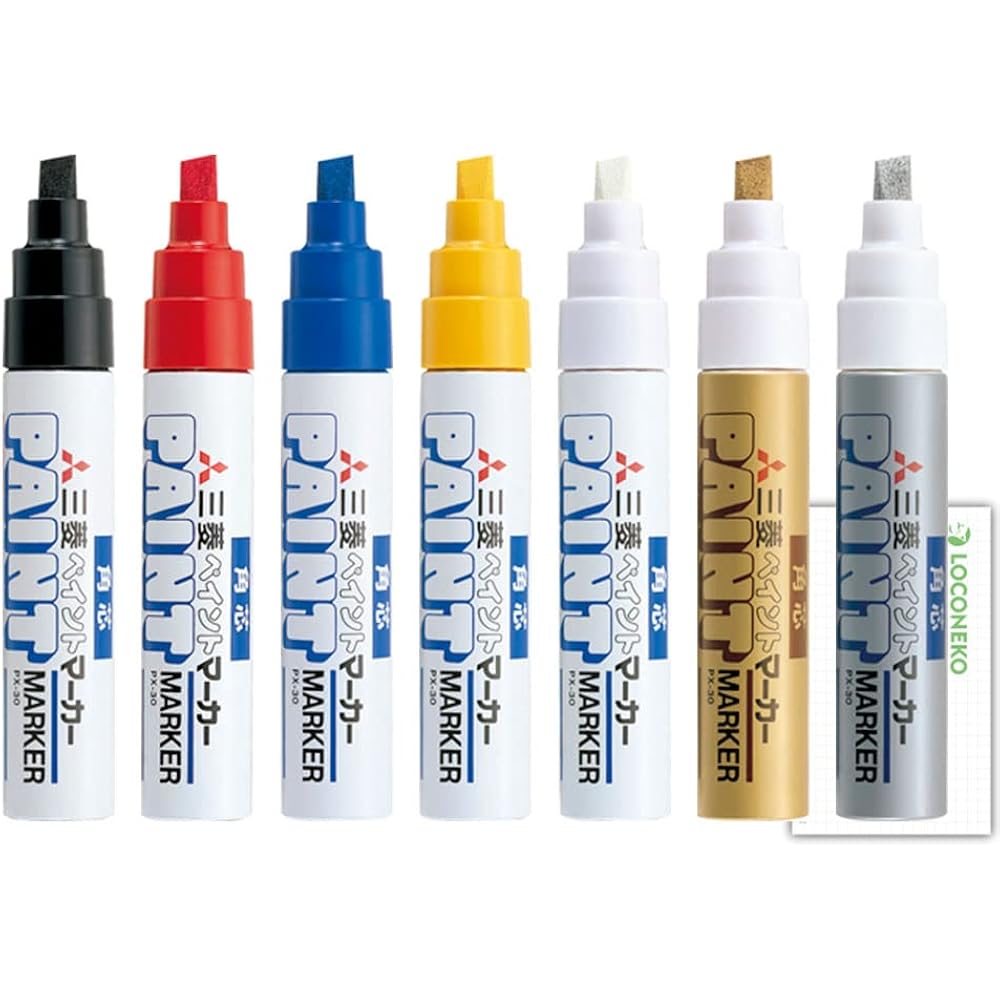 Mitsubishi Pencil Opaque Permanent Marker Paint Marker Bold PX-30 7 Color Set