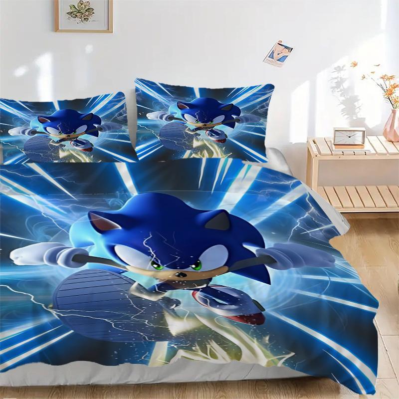 

3pcs Sonic Comforter Set - Four Seasons Home High,Machine Washable Bedspread with Pillowcases (No Filling) yy250909072 135x200cm
