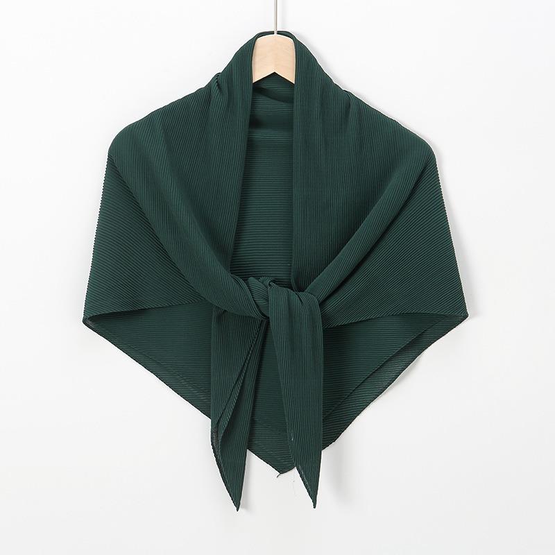 New hot-selling chiffon crumpled square scarf, solid color fashionable pleated shawl bag head multi-purpose yarn scarf