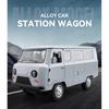 1/18 Russian UAZ TRAVELER BUS Toy Model Off Road Vehicles Alloy Diecast RV Car Models Doors Opened Sound Light Pull Back for Kid
