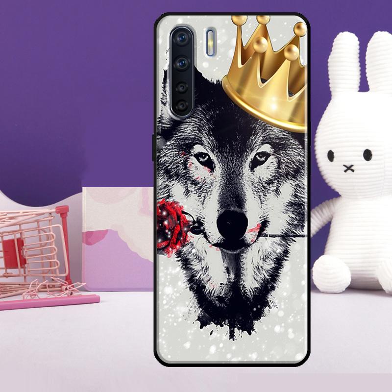 Wolf Art Black Case For Oppo A18 A38 A78 A98 A58 A60 A80 A40 A96 A76 A16 A94 A74 A54 A15 A17 A57 A77 A5 Pro