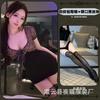 Night Cat's new seduction leopard print erotic underwear, sexy breast-exposed pure desire hip-wrapped suit, flirting hot secretary suit