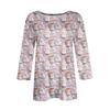 Women's Fashionable Casual Three-Quarter Sleeve Christmas Print Round Neck Top