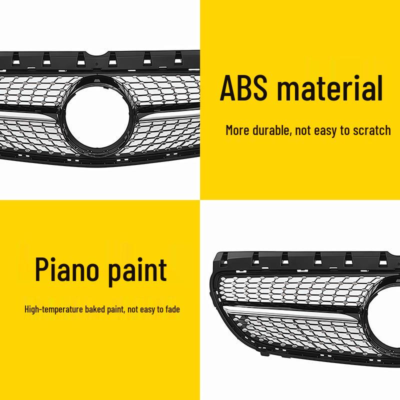 Compatible with 2015-2019 B-Class W246: Modified Black Diamond Style Front Bumper Grille