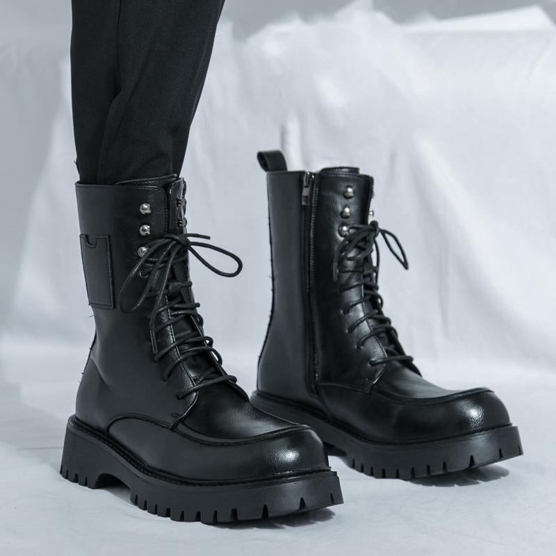 Cizme Bărbați Retro Punk cu Platformă cu Talpă Groasă Cizme Jocheu Stil Stradal Cizme Motociclist Cool Cizme Înalte Mărimi Mari