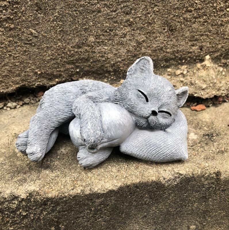 Lightweight Resin Kitten Loss Memorial Figurine Kitten Statues For Outdoor Garden Emotional Remembrance Decoration