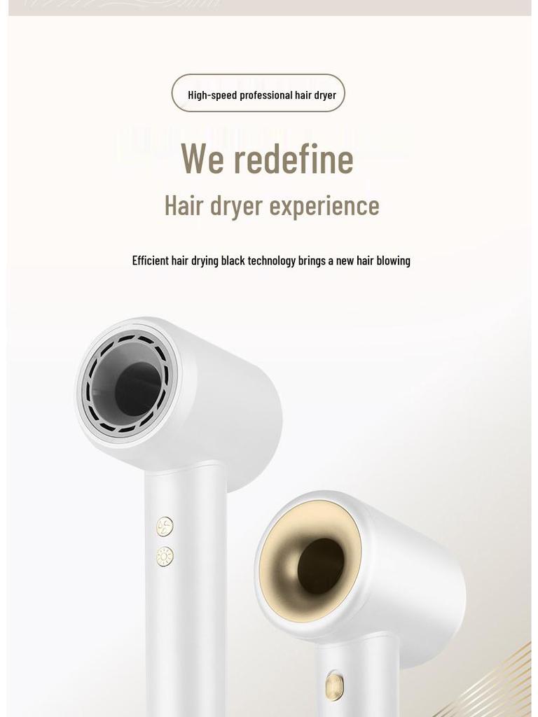 High-Speed Bladeless Hair Dryer with Negative Ions - Ideal for Home & Salon Use