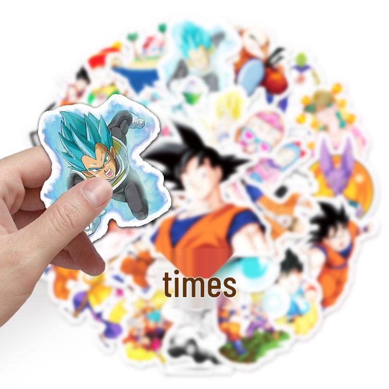 50PCS Dragon Ball Cartoon Stickers for Laptops, Suitcases, Scooters, and Stationery Boxes