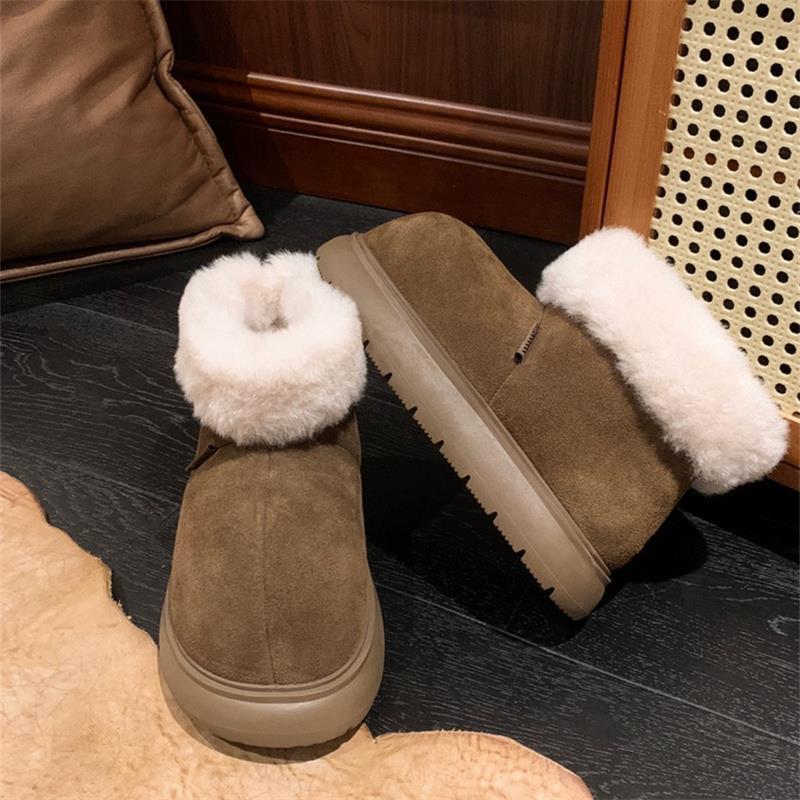 

Женские зимние новые бархатные утепленные теплые снежные хлопковые удобные универсальные туфли на платформе, хлопковые туфли 40 темно-коричневого