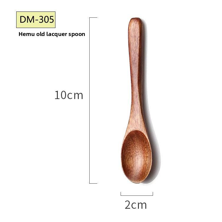 Solid Wood Lacquer Long Handle Winding Wood Spoon Style Log Small Spoon Free Lettering Multi-style Stirring Spoon