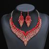 Ensemble collier et boucles d'oreilles en diamant de style palais, chaîne de clavicule en cristal coloré, bijoux pour robe de bal de banquet