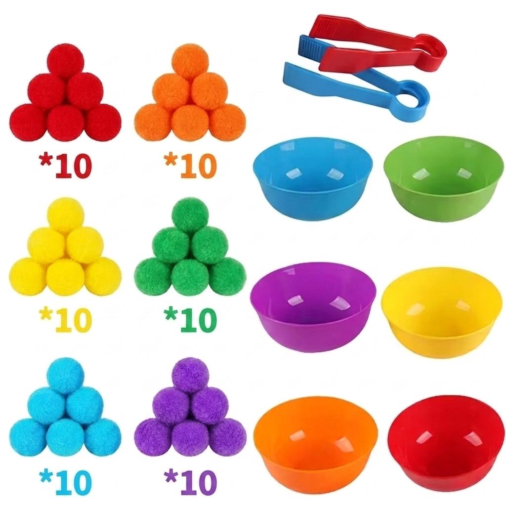 30-68Pcs Youngsters High-Quality Sorting High-Quality Counting Play sets High-Quality Rainbow High-Quality Color High-Quality Classification