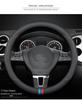 Genuine Leather D-Shaped Steering Wheel Cover - Ultra-thin, Breathable, Anti-slip, Sweat-absorbing, All-season, Universal Fit.