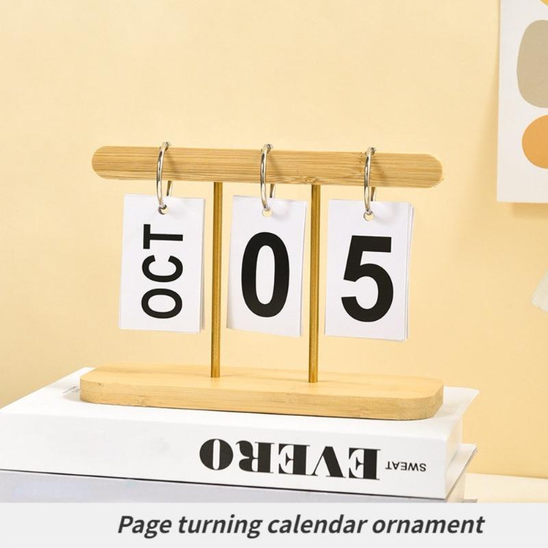 Creative Modern Simple Wooden Page Turning Calendar Decoration Office Students Home Desktop Study Desk Calendar Wooden Crafts.