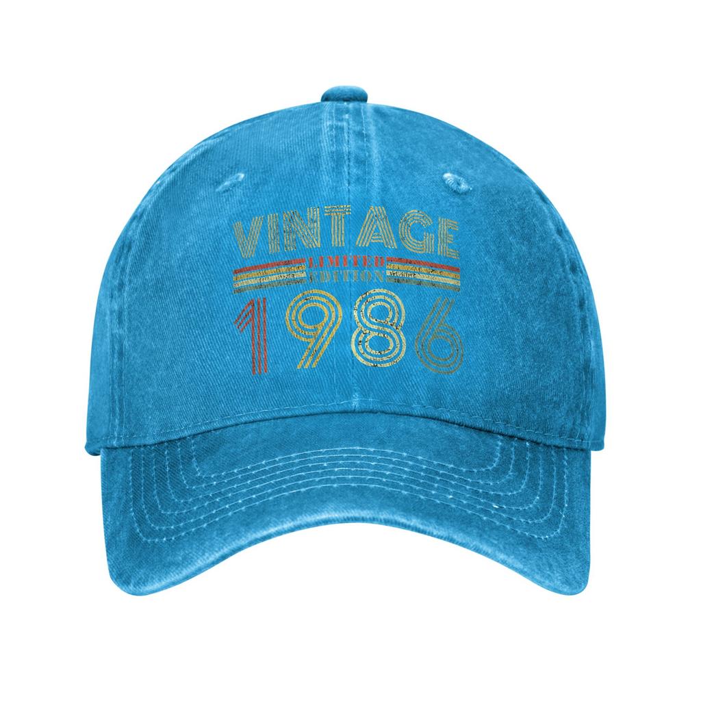 Vintage Limited Edition 1986 Retro Birthday Washed Baseball Cap Stylish Sun Hip Hop Hats Summer Women Men Outdoor Baseball Caps