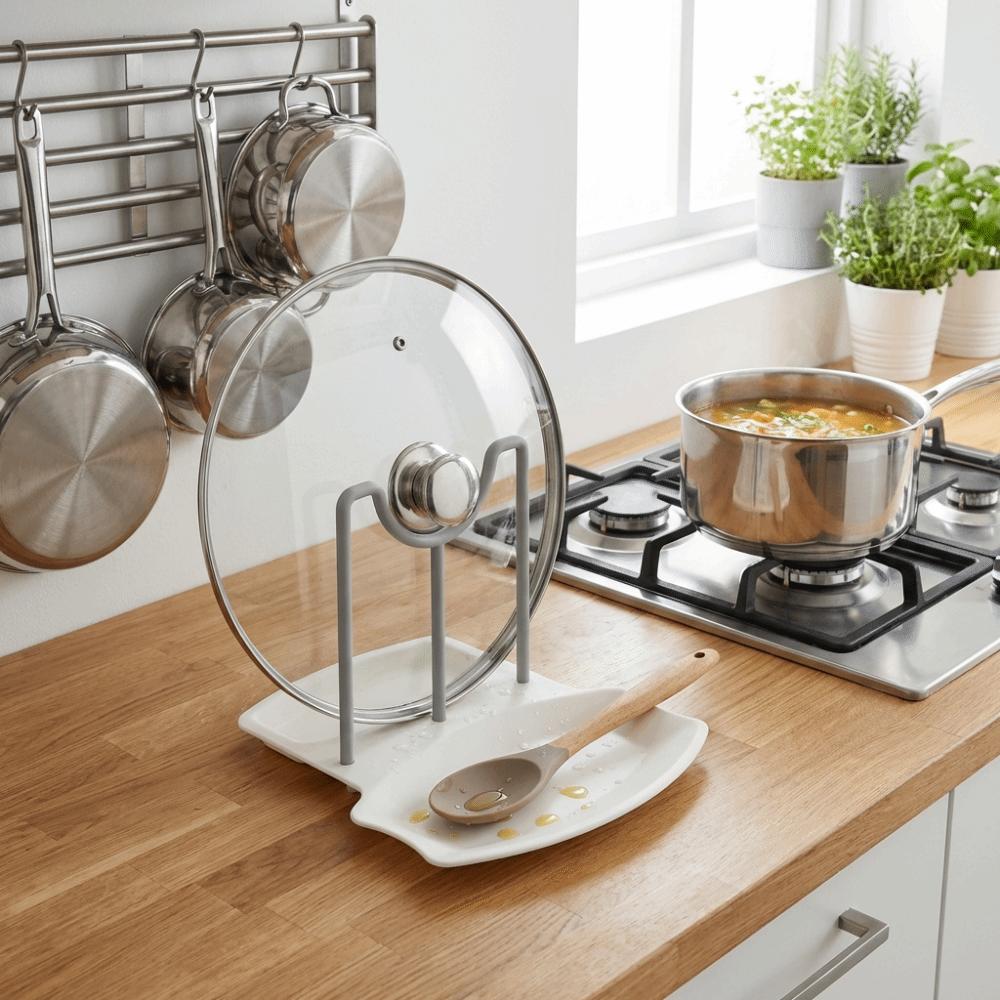 Detachable Pan Cover Shelf Multifunctional Pan Pot Lid Stand  Kitchen Accessories