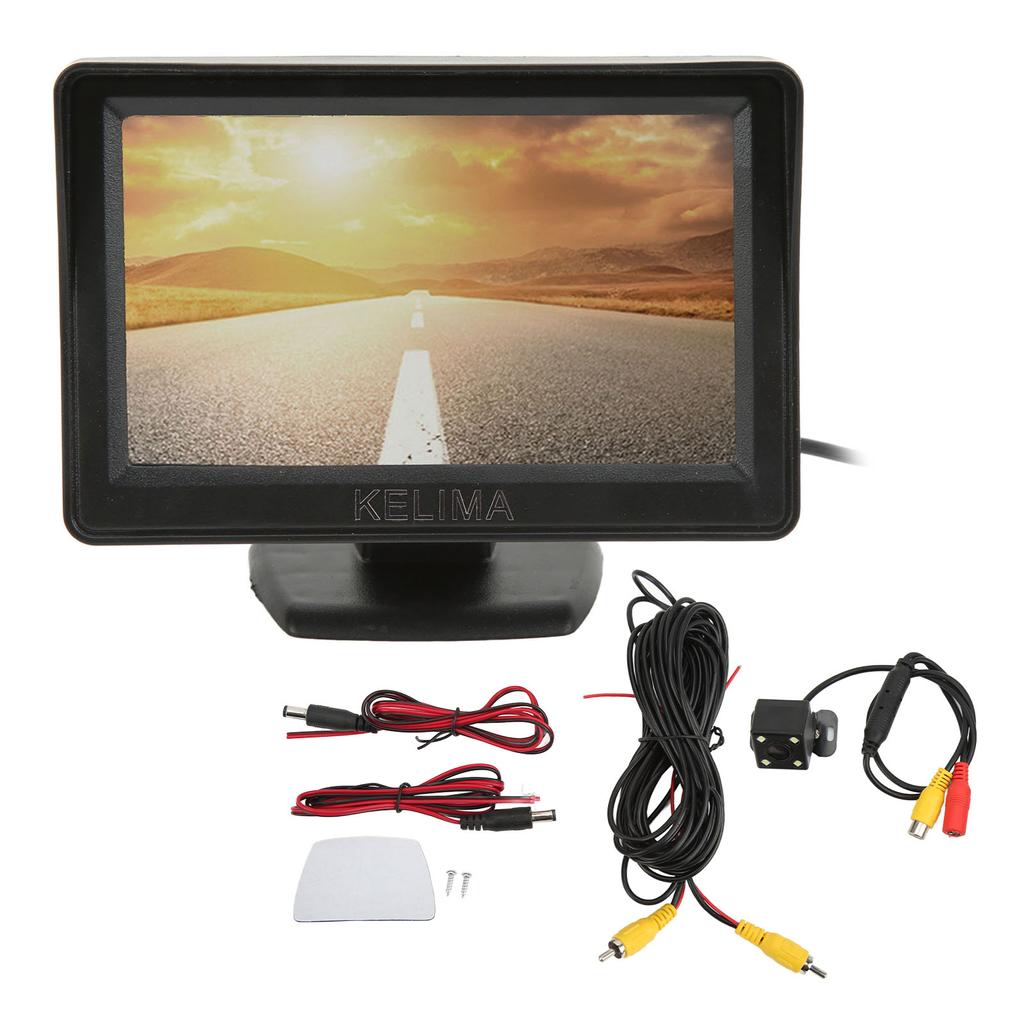 4LED Rückfahrkamera 4,3 Zoll Rückspiegelmonitor-Kit 120 Grad Weitwinkel IP68 Wasserdicht Nachtsicht für Auto LKW SUV