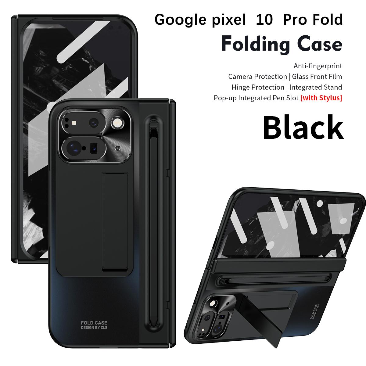 

For Google Pixel 10 Pro Fold Case Anti- fingerprint protective Film one-piece stand Spring loaded With pen slot Stylus Cover PC&Google Pixel 10 Pro Fold