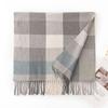 Cashmere feel plaid scarf women's versatile atmosphere scarf women's shawl
