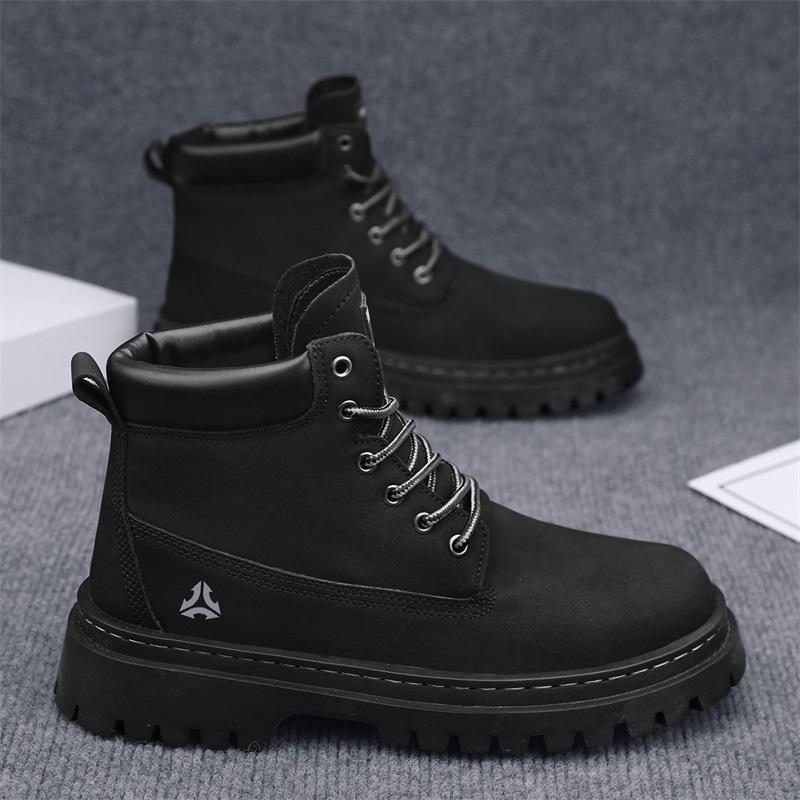 Ny mote Høst Og Vinter Høytopp for menn Martin Boots Studenter Mann Gutter Trending Soft Sole Arbeidssko Arbeidsbeskyttelse Martin Sneakers