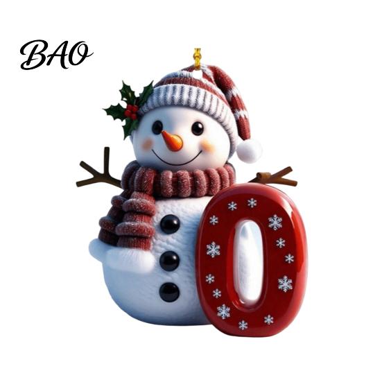Acrylic Holiday Keepsake Gifts 2D Snowman Christmas Ornaments, Personalized Letter Ornaments for Tree, Unique Souvenirs Initial Ornament, Ornament DIY