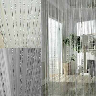 Translucent Tassel Screen Door Curtain String Room Divider Chain Bead Curtain Beaded String