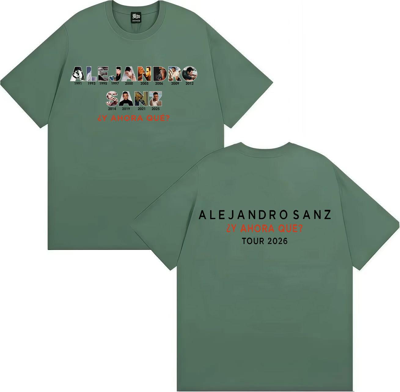 

Trendy Graphic Tops Singer Alejandro Sanz Double Sided Print Tee Aesthetic Oversized Tshrit Mens Women Tees Casual Short Sleeve 4XL