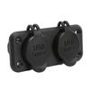 Dual Port Car Charger 2 Way DC 10‑30V USB TYPE C Power Outlet Socket with Mounting Panel Charging Adapter for RVs Boats