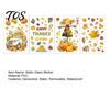 Decorative PVC Film 4 Sheets Autumn Harvest Static Window Stickers, Maple Leaves Pumpkins Scarecrow Pickup Truck Thanksgiving Decals Decals, Removable