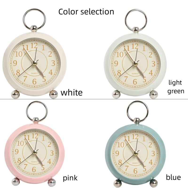 1pc Simple Metal Quartz Alarm Clock, Nightstand Luminous Mute Clock, Suitable for Home, Office Decoration
