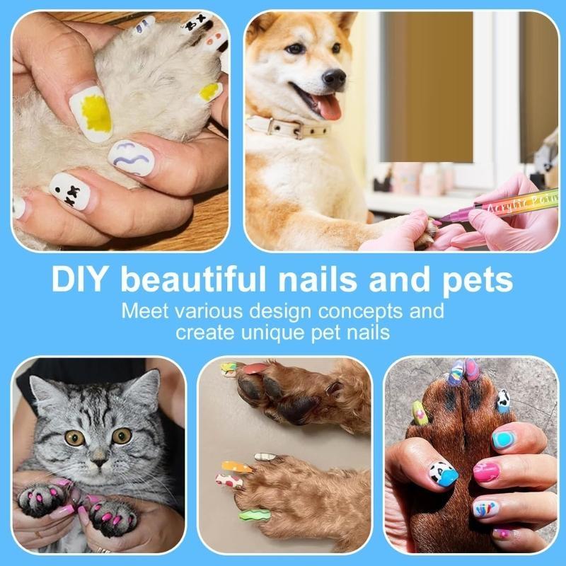 L74D 12 Couleurs Marqueurs Lavables pour Colorier les Animaux pour Chiens Chats Stylos d'Art Ensemble Brosse de Toilettage pour Chats Fournitures pour Animaux
