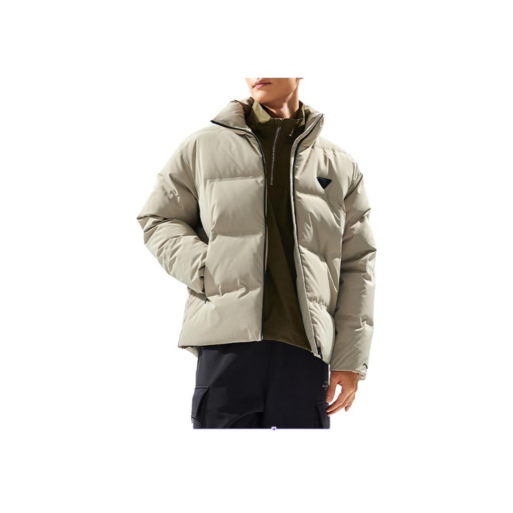 Li Ning Série péřových bund Hot Pot Vodoodpudivá Větruodolná Hřejivá Ležérní Všestranná Krátká Zimní Péřová Bunda Pánské Bundy Hnědá AYMU245-7